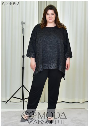 Жіноча туніка Oversize з ангори з гіпюром А 24092